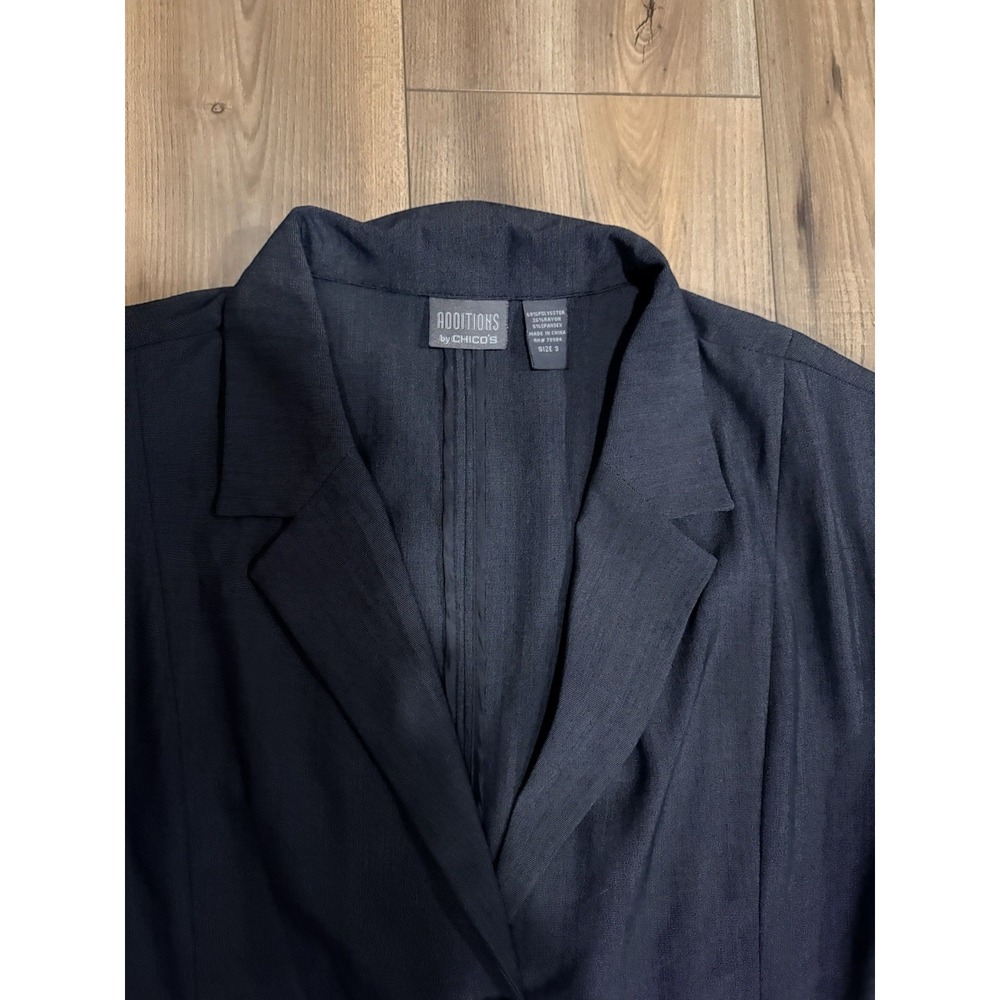 Additions By Chico's Women's Blazer Dark Gray Sz 3 Or XL 16 Stretch Pockets - Picture 2 of 5